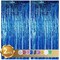 2 Pcs Blue Door Streamers Tinsel Curtain Party Backdrop Fringe Foil Wall Background for Birthday Halloween Christmas Wedding Boys Baby shower Party Decoration(3.28 ft x 6.56 ft)